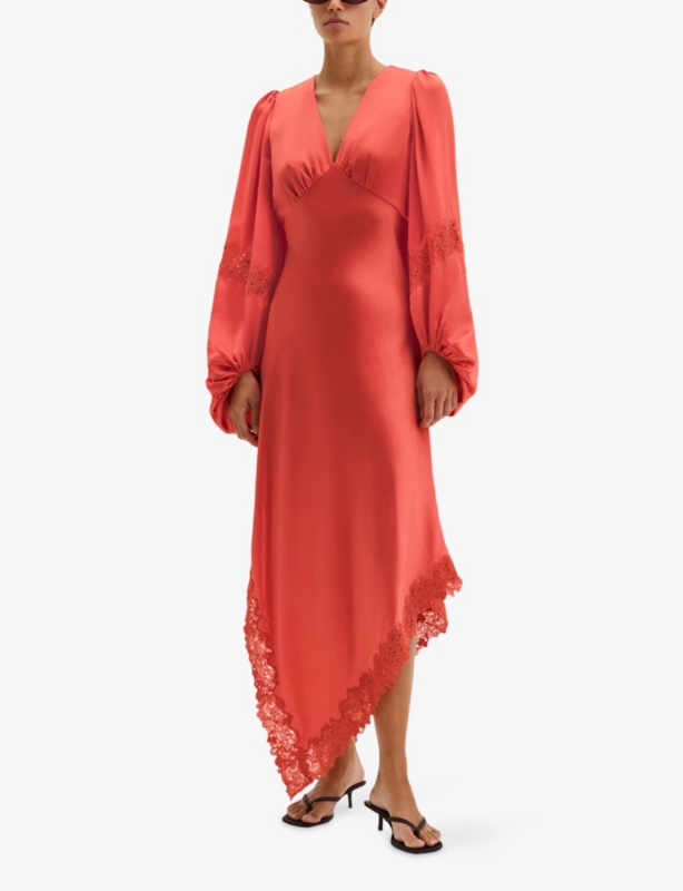 Seema V-Neck Satin Maxi Dress