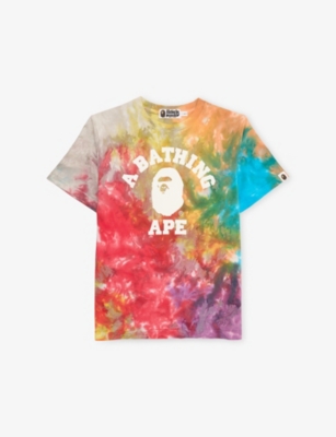 A Bathing Ape Kids' Rand-print Tie-dye Cotton T-shirt 10-13 Years Multi