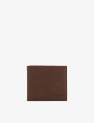 Barbour Mens Padbury Leather Billfold Wallet Dark Brown