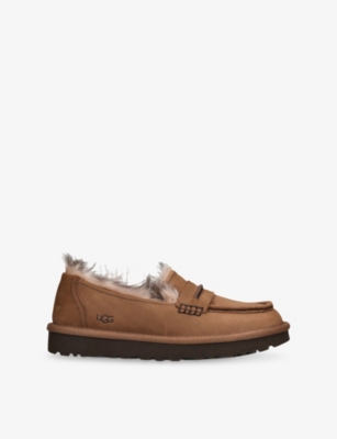 Ugg Womens Ellis Leather Loafers Brown Eur 36 / 3 Uk