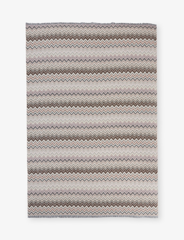 Chevron Plaid Cotton-Wool Blend Blanket Throw 130 x 195cm