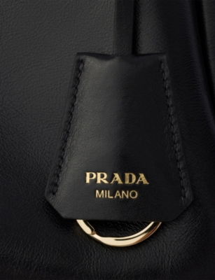 Prada Aimee Medium Leather Shoulder Bag In Black