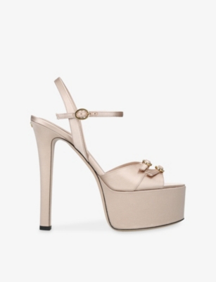 Valentino Garavani Womens Blush Crasher 145 Satin Platform Sandals Eur 36 / 3 Uk