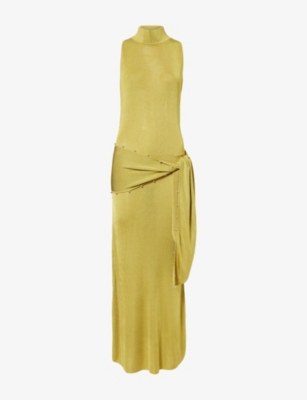 De La Vali Womens Pear Abril Turtleneck Knitted Maxi Dress