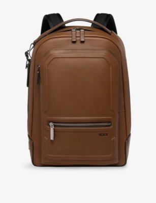 Tumi Womens Cognac Bombe Harrison Bradner Leather Backpack