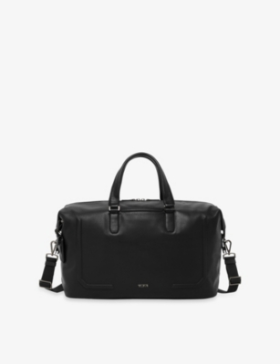 Tumi Black Bombe Harrison Nelson Leather Duffel Bag