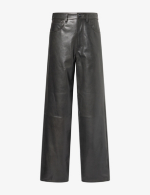 Rohe Frames Womens Bruun Wide-leg Leather Trousers Anthracite