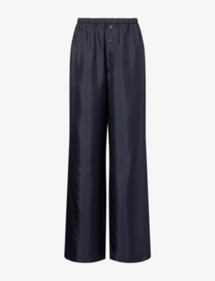 Rohe Frames Womens Wide-leg Silk Trousers Night