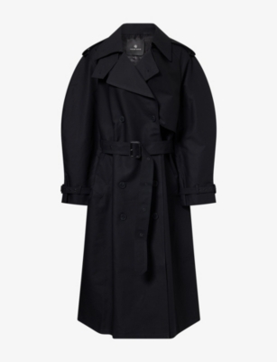 Anine Bing Womens Black Pascale Cotton Maxi Trench Coat