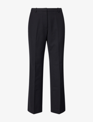 Anine Bing Womens Black Thomas Straight-leg Wool-blend Trousers