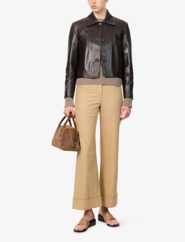 Darrell Wide-Leg Cotton-Blend Trousers