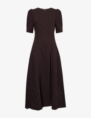 Me And Em And Em Womens Textured Fit And Flare Woven Maxi Dress Dark Chocolate Brown