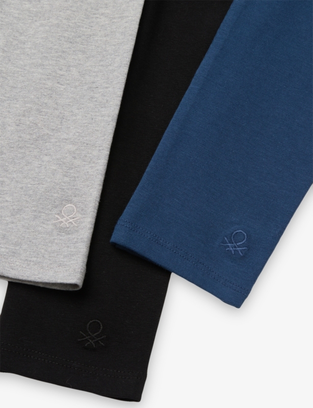 Brand-Embroidered Stretch-Cotton Leggings Pack of Three 6-13 Years