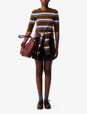 CLAUDIE PIERLOT: Striped Knitted Wool and Cashmere Jumper