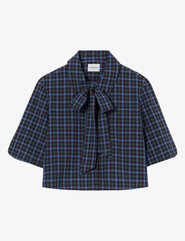 Checked Cropped Cotton Shirt