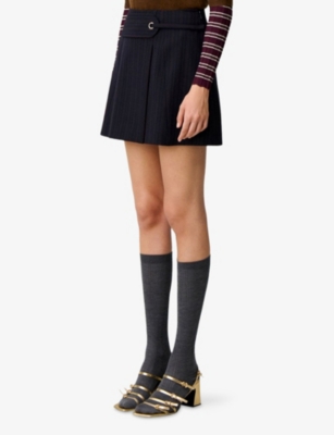 Claudie Pierlot  랩 벨트 웨이스트 스트레치 미니 스커트