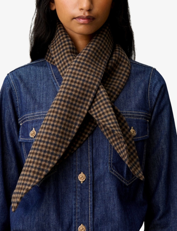 Checked Double-Sided Wool-Blend Scarf