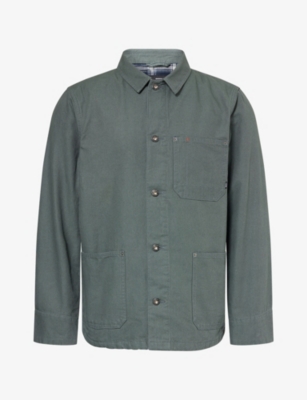 Finisterre Mens Deep Sea Basset Flannel-lined Cotton Jacket