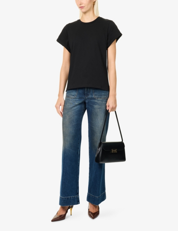 Alina Wide-Leg Cotton Denim Jeans
