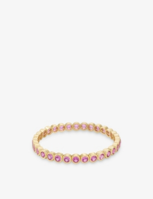 Lisa Gozlan Womens The Round 18ct Yellow Gold-plated Brass And Cubic Zirconia Tennis Bracelet Yellow Gold / Rose