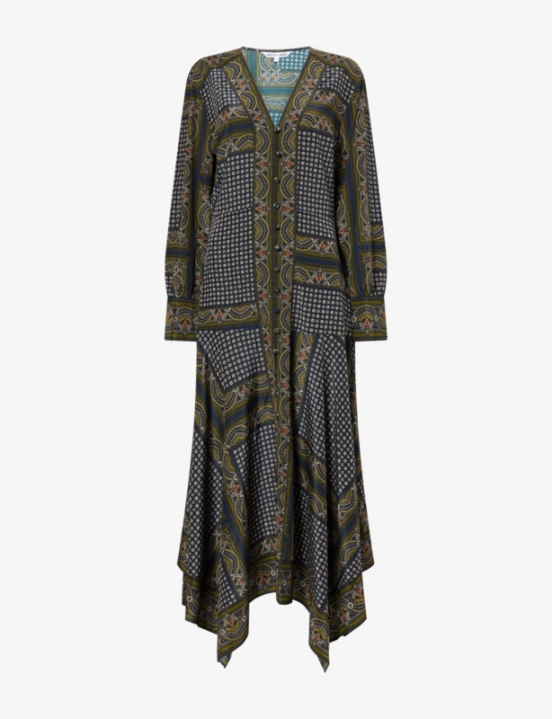 Skye Scarf-Print Silk-Blend Midi Dress