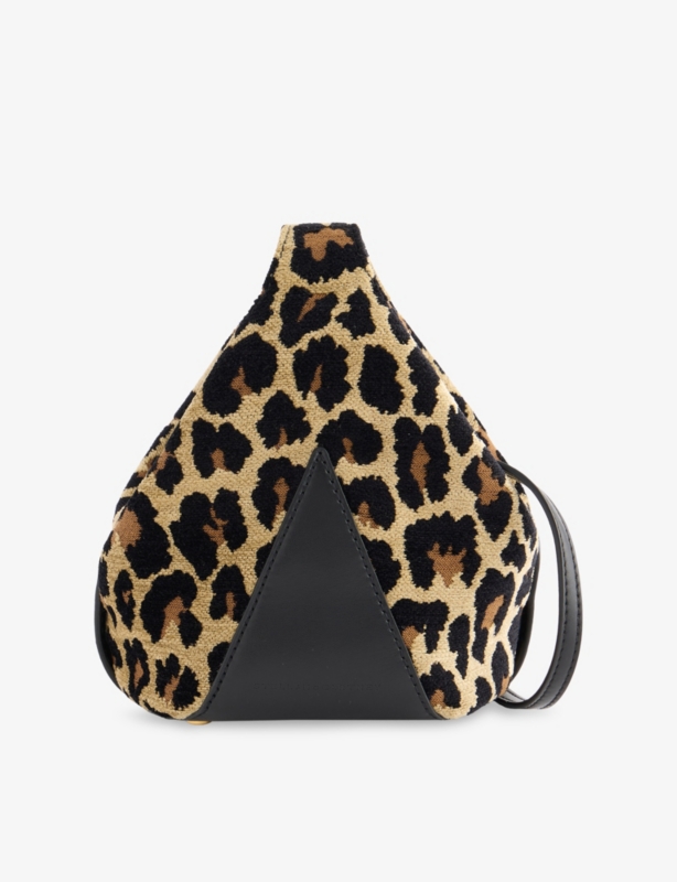 Appaloosa Tiny Leopard-Print Coated-Jacquard Bucket Bag