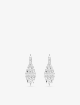 Apm Monaco Womens  Art Déco Alloy And Cubic Zirconia Drop Earrings In White