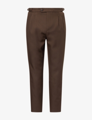 Nobl Mens Axton Tailored Woven Trousers Brown