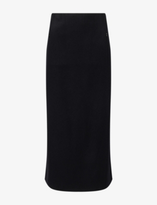 Alaïa Womens Alaia Panelled Wool Midi Skirt In Black