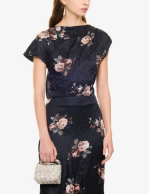 Erdem Womens Silver Sequinned Micro Bloom Bag In Silver