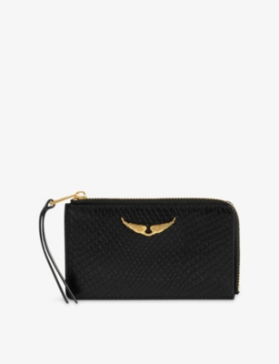 Zadig & Voltaire Womens Zv Card Soft Wild Leather Card Holder Black