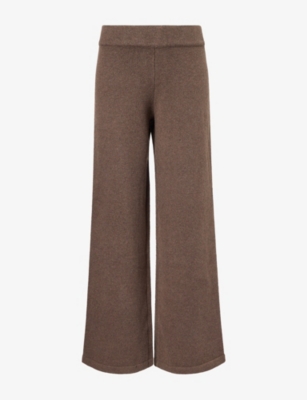 Adanola Womens Straight-leg Knitted Trousers Walnut Brown