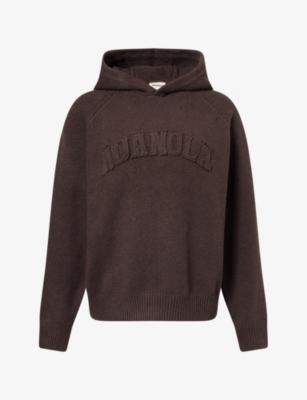 Adanola Womens Varsity Oversize Cotton-knit Hoody Coffee Bean
