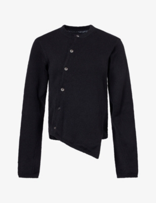 Comme Comme Des Garcons Womens Asymmetric Knit Cardigan Black