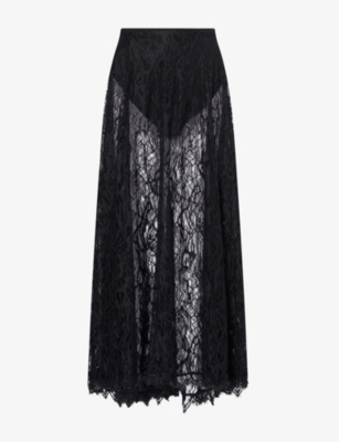 Camilla And Marc Womens Elaris Lace Maxi Skirt Black