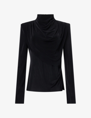 Camilla And Marc Womens Katerina Long-sleeve Stretch-knit Top Black