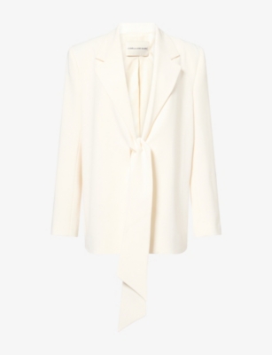 Camilla And Marc Womens Darien Notch-lapel Woven Blazer Cream
