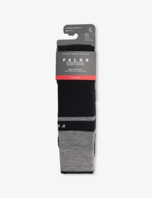 Falke Mens  Ergonomic Sport System Sk2 Intermediate Skiing Knee-high Socks In 3000 Black