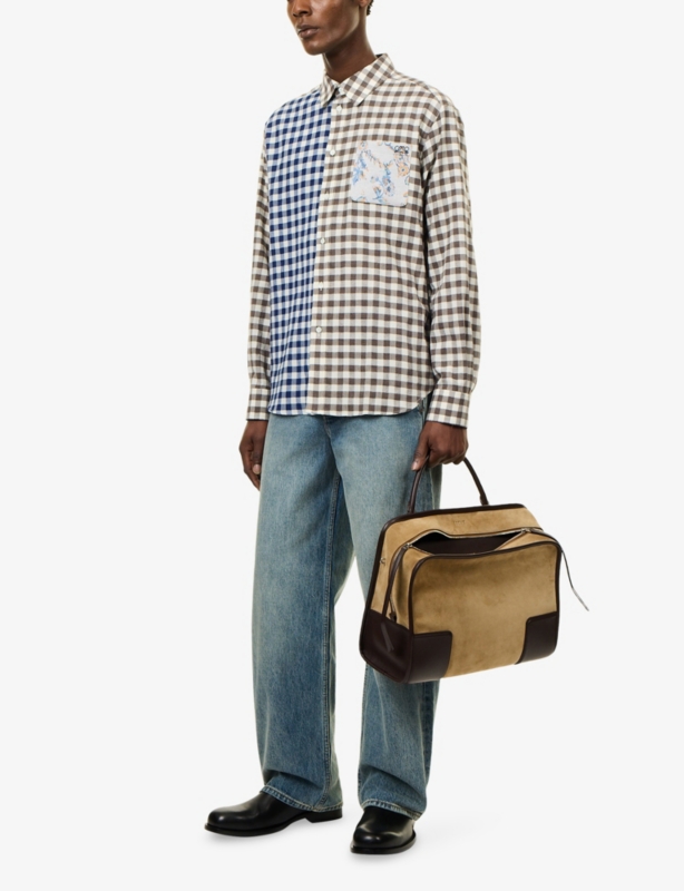 Check-Pattern Cotton And Wool Flannel Shirt