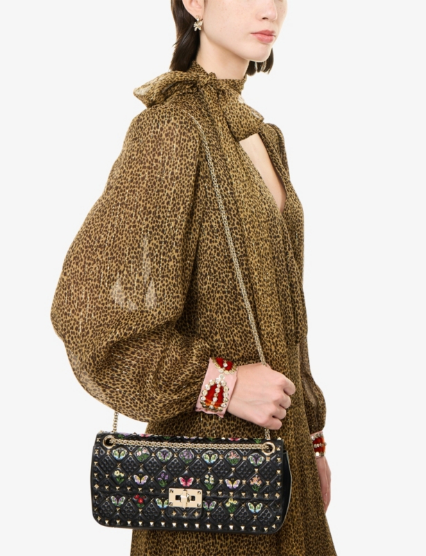 Rockstud Spike Medium Leather Shoulder Bag