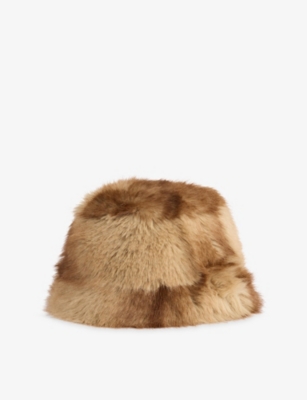 Apparis Womens Gilly Faux-fur Bucket Hat Blonde Mink