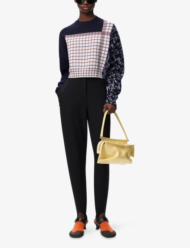 Cosima Von Bonin Floral And Check Wool Jumper