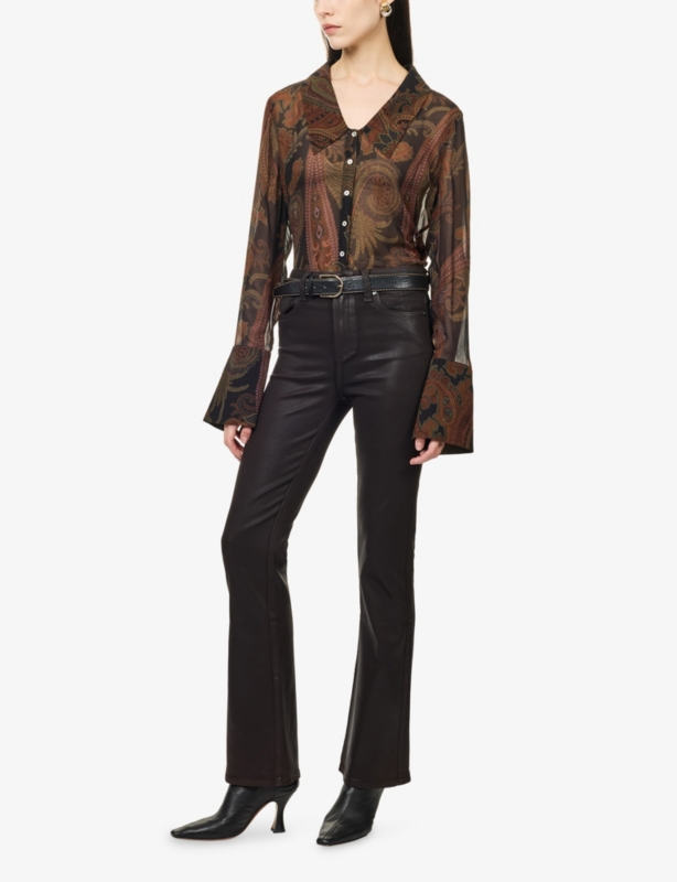 Laurel Canyon Bootcut High-Rise Cotton-Blend Jeans