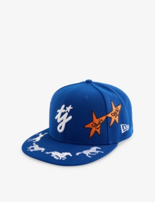Twojeys Mens  X New Era 59fifty Brand-embroidered Canvas Cap Blue