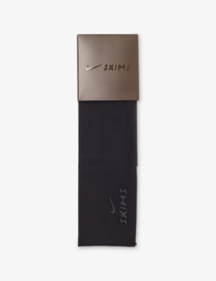 Nikeskims Womens Brand-embossed Woven Headband Nskm Obsidian