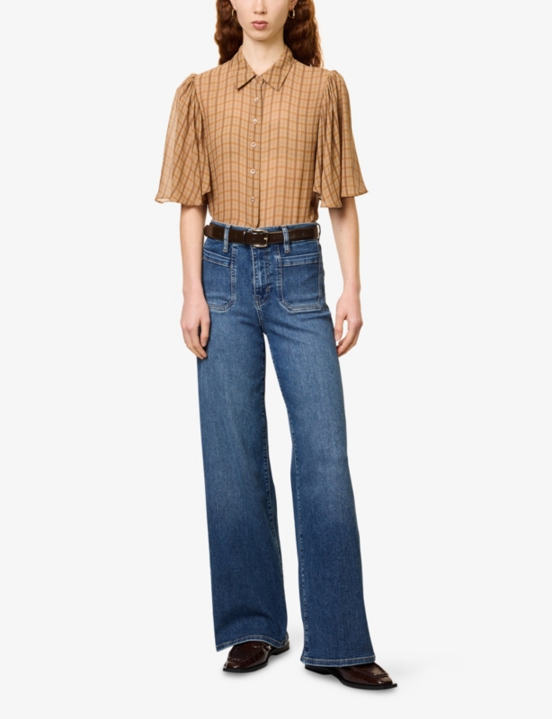 The Flutter Checked Silk Blouse