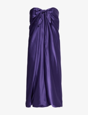 Reformation Womens  X Alexa Chung Radziwill Silk Midi Dress Purple In Multi