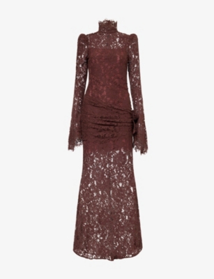 De La Vali Womens  Bodita Lace Maxi Dress In Plum
