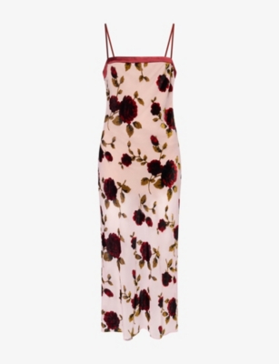Reformation Womens Zahara Floral Woven Midi Dress Pink Rose