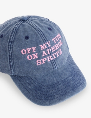 TORIS EMBROIDERY: Off My Tits On Aperol Cotton Cap